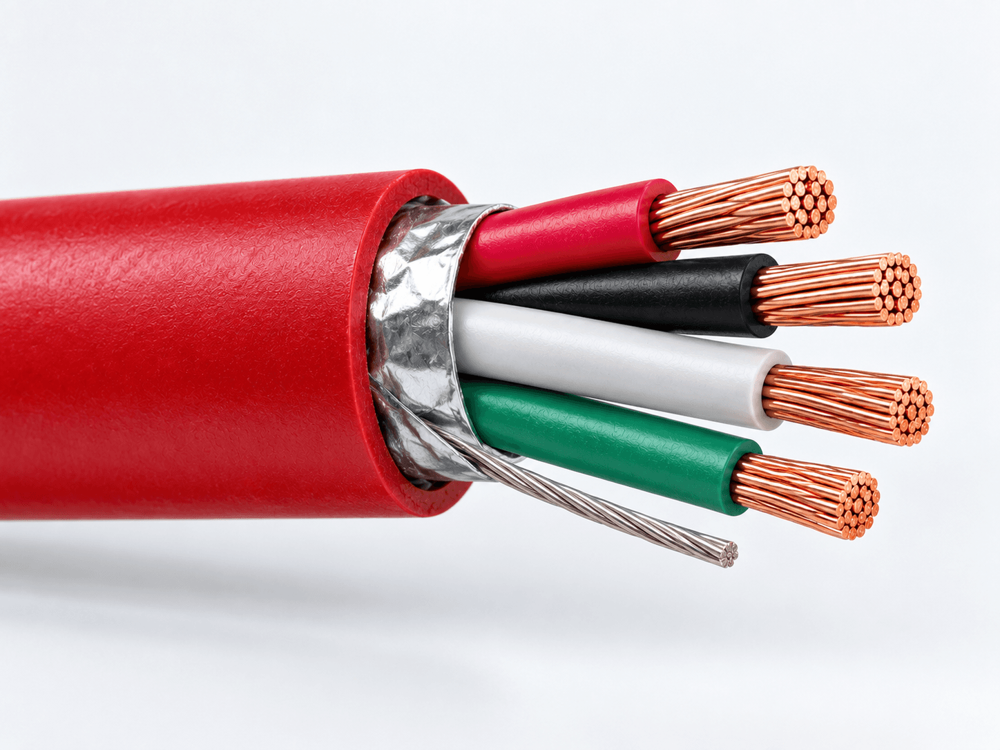 Representative shielded fire alarm cable construction