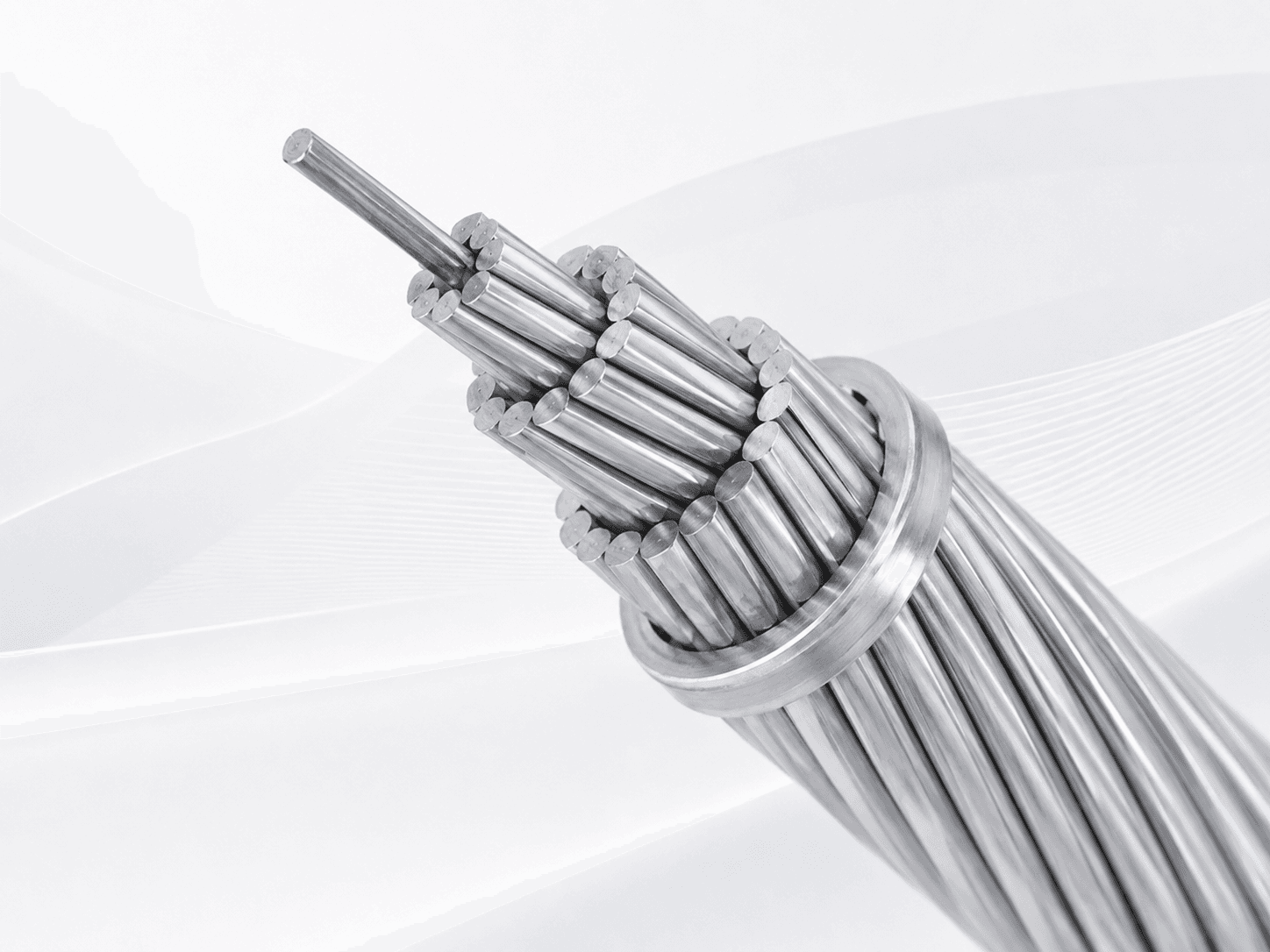ACSR bare conductor close-up