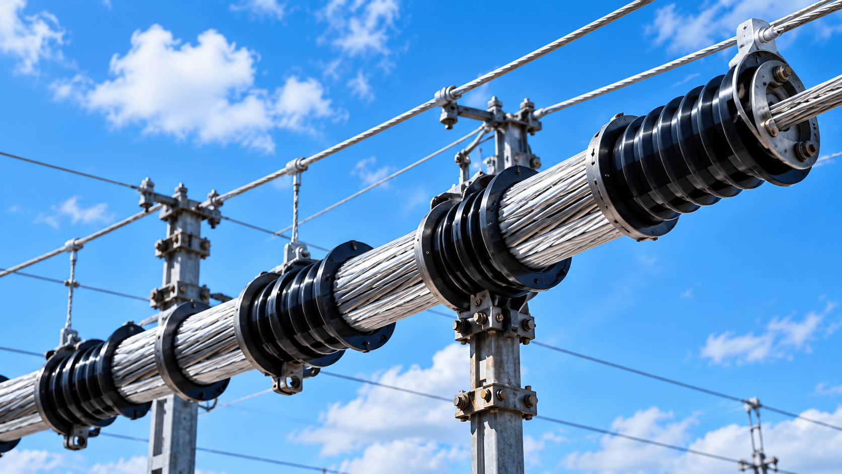 Overhead line conductor and hardware installation