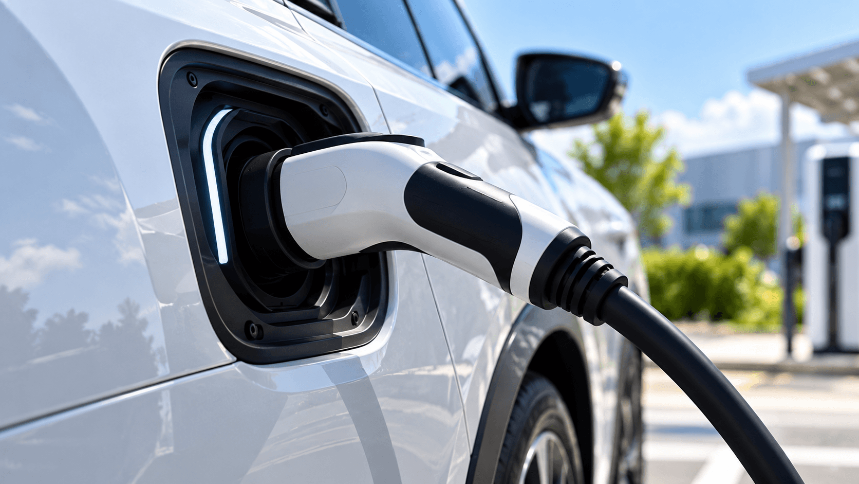 EV charging equipment connected to a vehicle