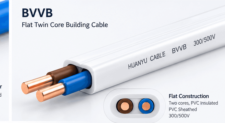Huanyu BVVB flat two-core PVC insulated and sheathed building cable