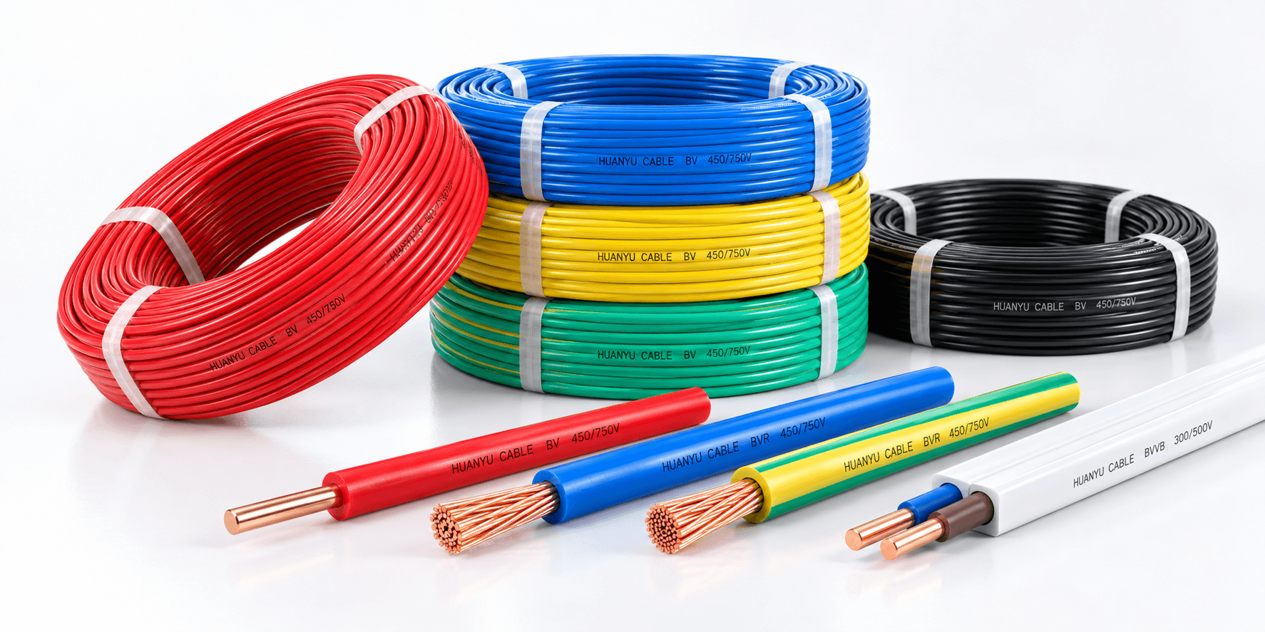 Huanyu BV, BVR and BVVB PVC insulated building wires