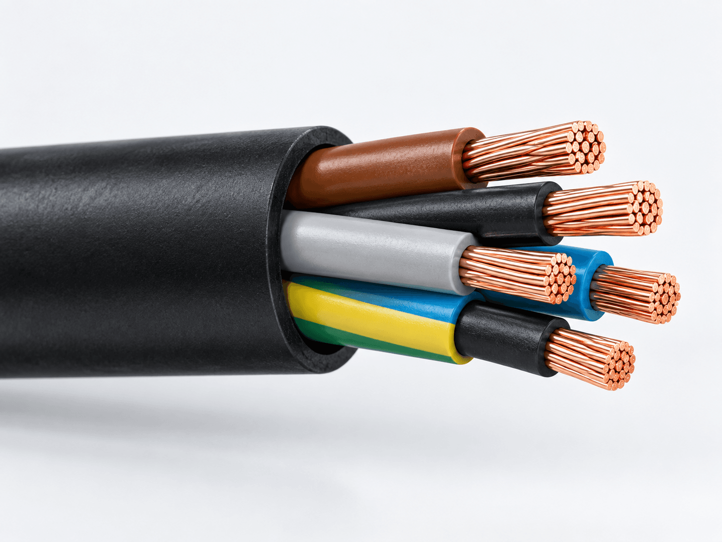 Representative multi-core control cable construction