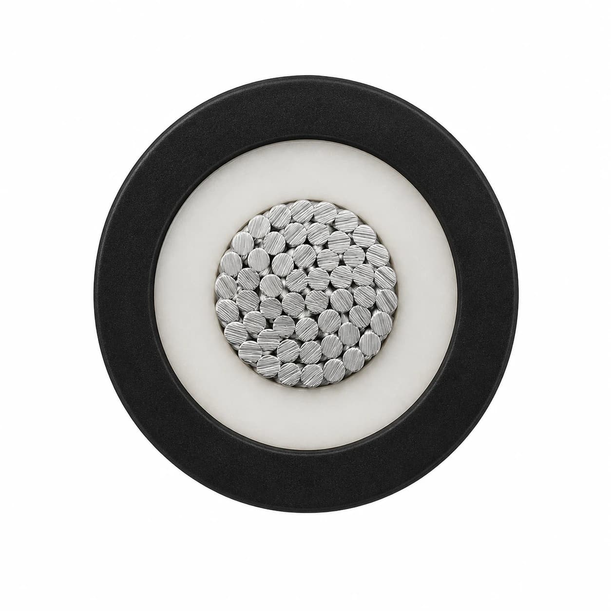 H1Z2Z2-K Solar DC Cable cross-section with tinned copper conductor, white insulation and black outer sheath
