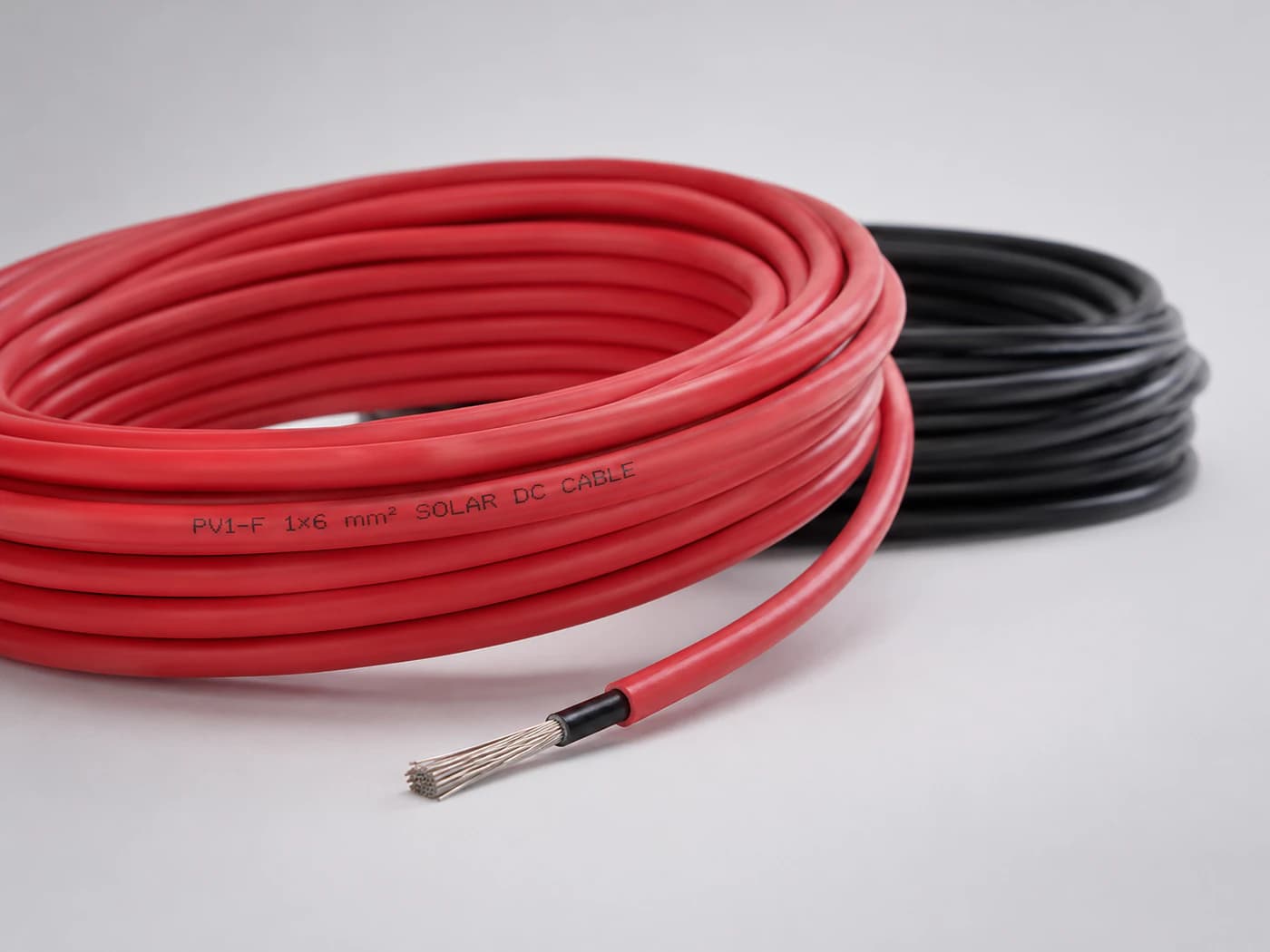 PV1-F red single-core solar DC cable with tinned copper conductor