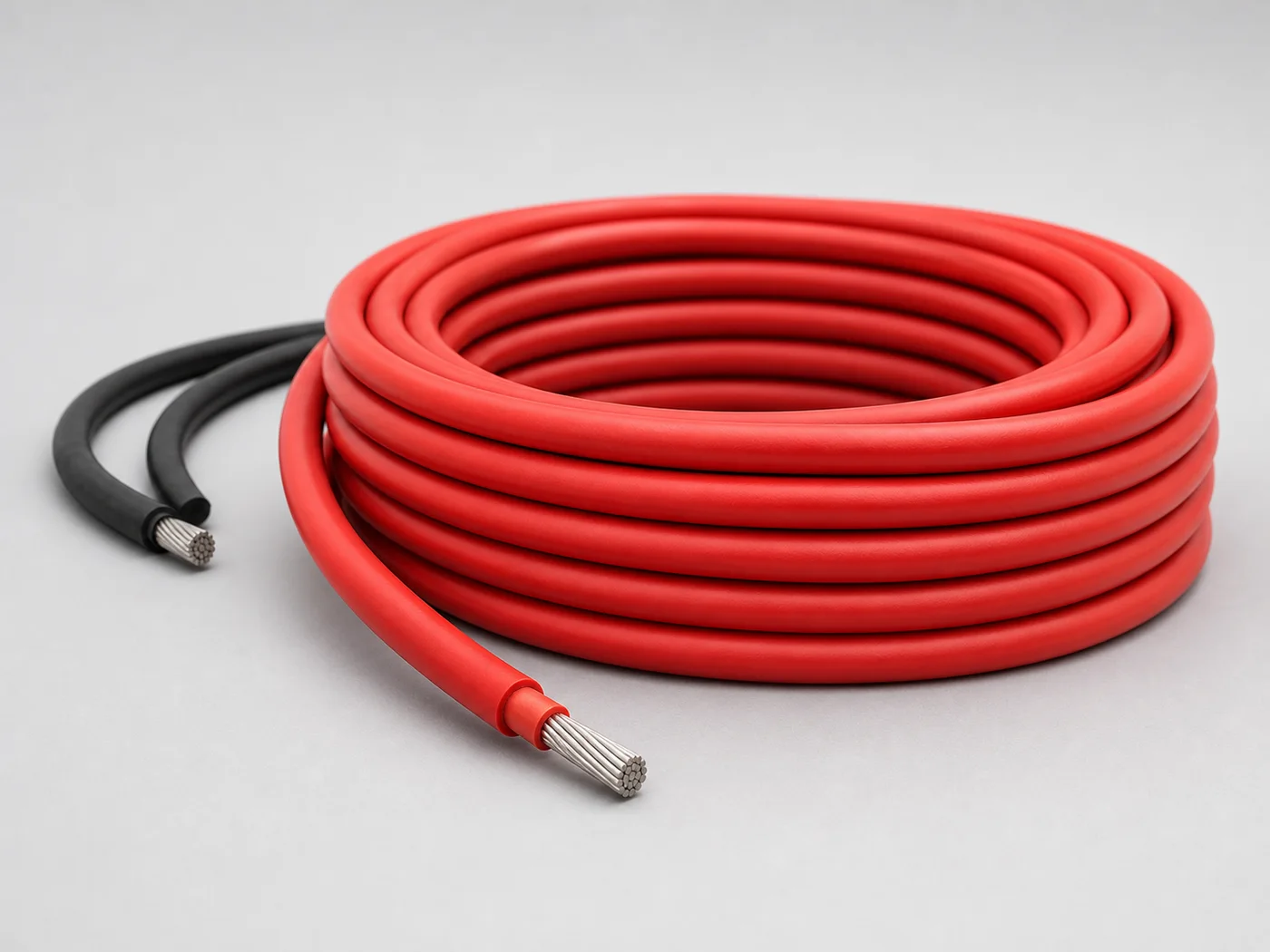 PV1-F red single-core solar DC cable with tinned copper conductor