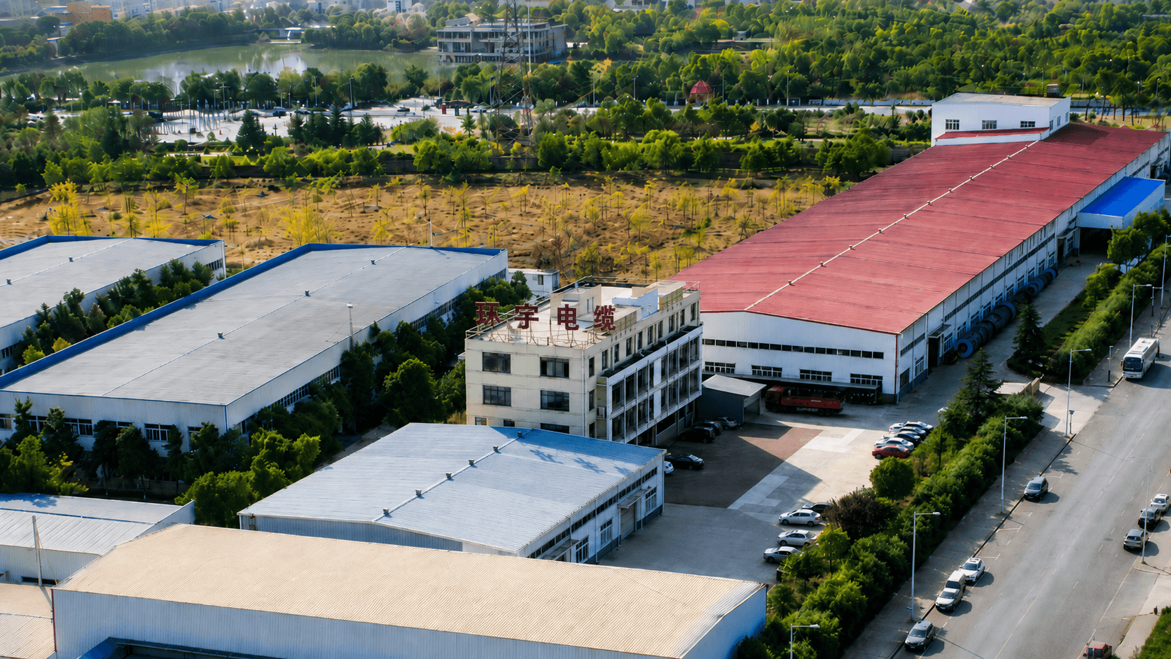 Aerial overview of Huanyu Cable manufacturing base in Hefei