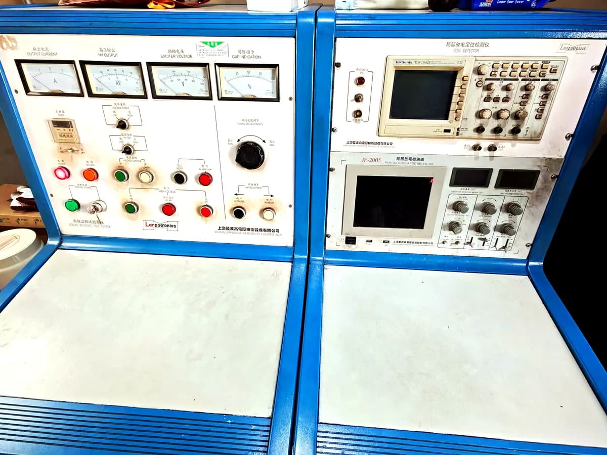 Electrical and partial discharge testing control panel